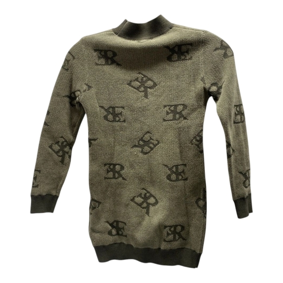 Ermanno Scervino Junior Girls Soft Logo Sweater Dress Size 6 Army Green - Picture 5 of 8